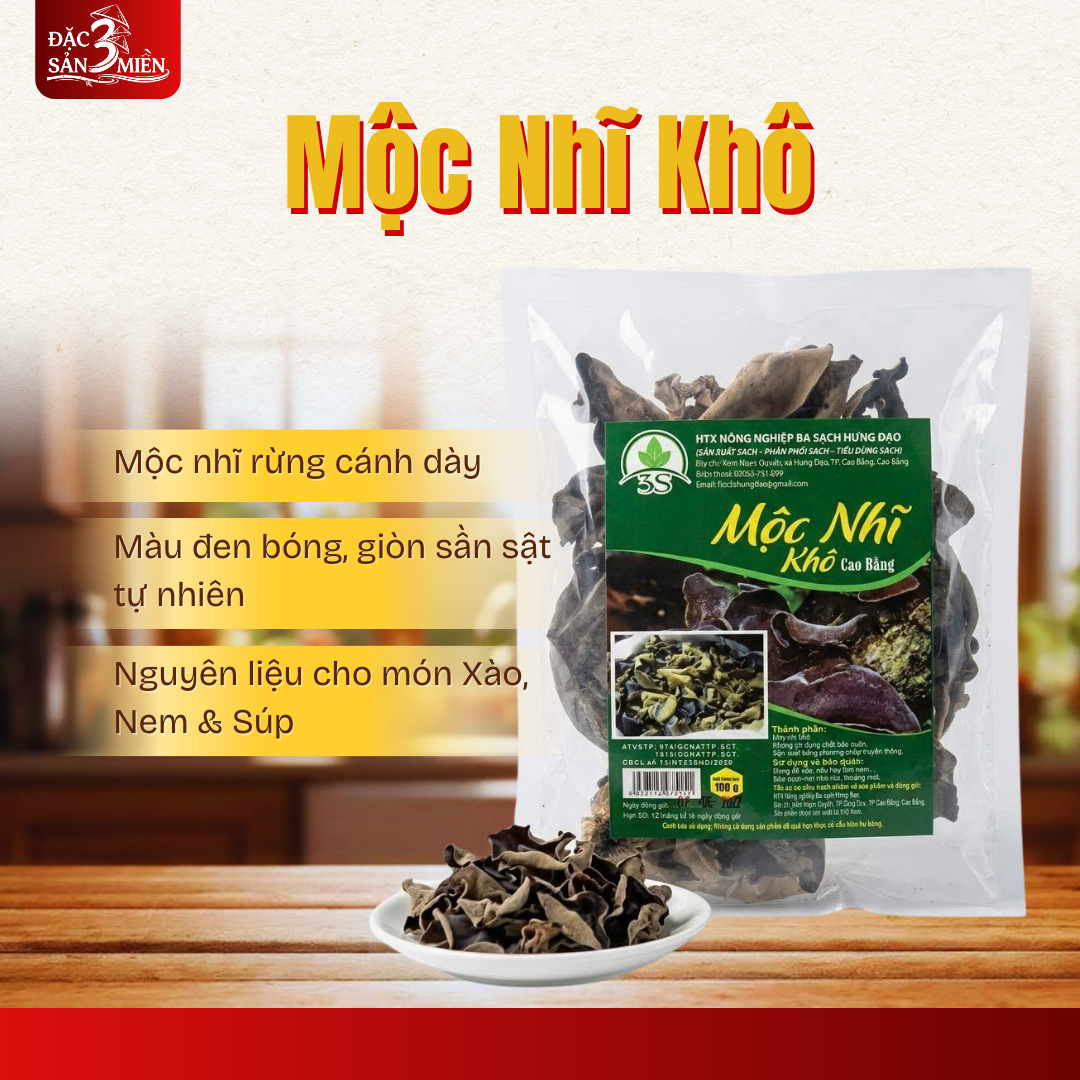 Mộc Nhĩ Khô Đặc Sản Miền Bắc